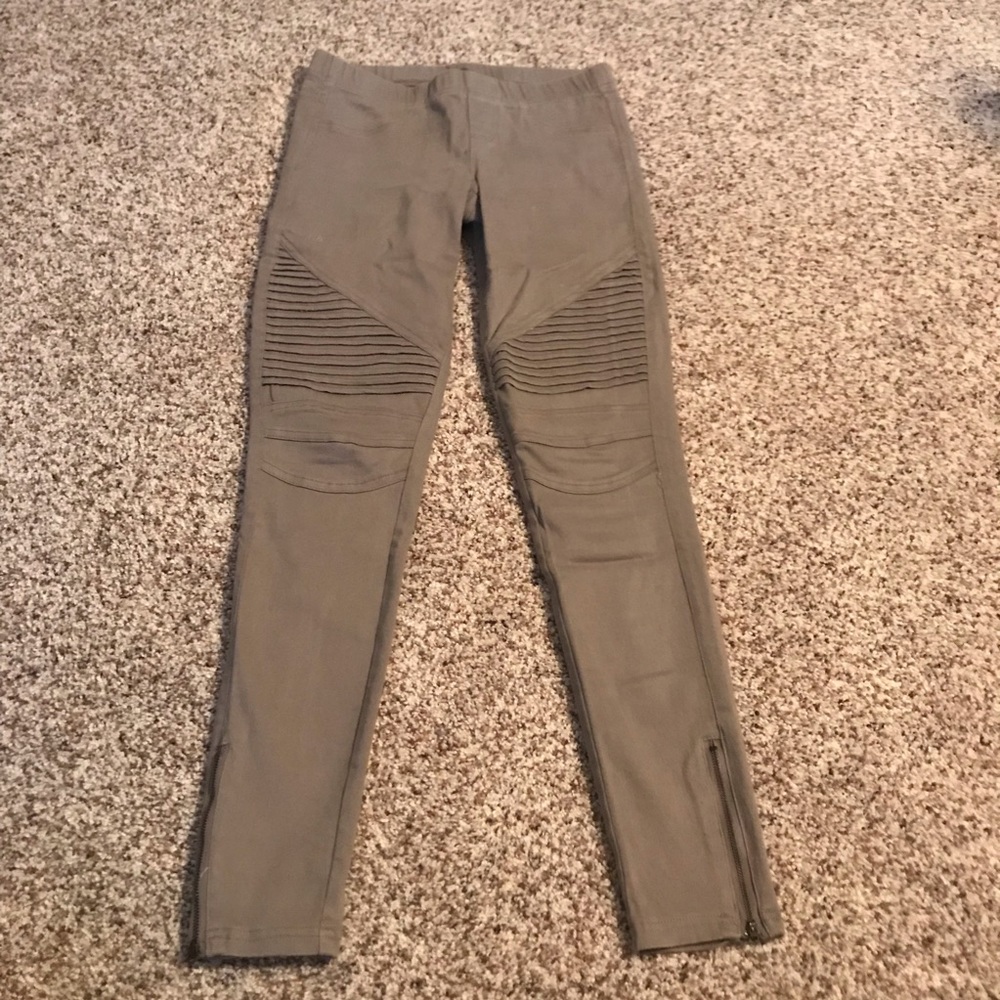 Taupe Moto Jeggings
